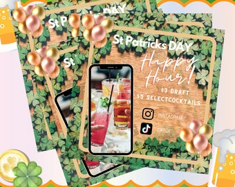 Social Media Flyer, St Patrick's Day Flyer, Holiday Flyer, Happy Hour Flyer