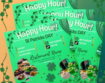 Social Media Flyer, Happy Hour Flyer, St Patrick's Day Flyer, Green Flyer, Website flyer