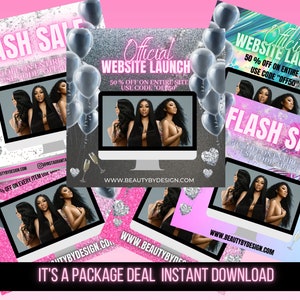 Social Media Flyers, Bundle Deal, Instant Download, Website Launch, Sale Flyer