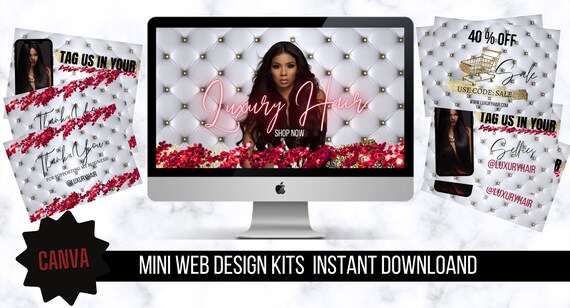 Web Design Kit, Mini Web Banners, Social Media Flyer, Beauty