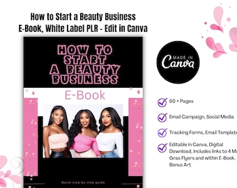 PLR E-Book, How to Start a Beauty Business Achieve Beauty Business Success with Easy-to-Follow 7 Steps - Vol3 Includes Worksheets, AI Models