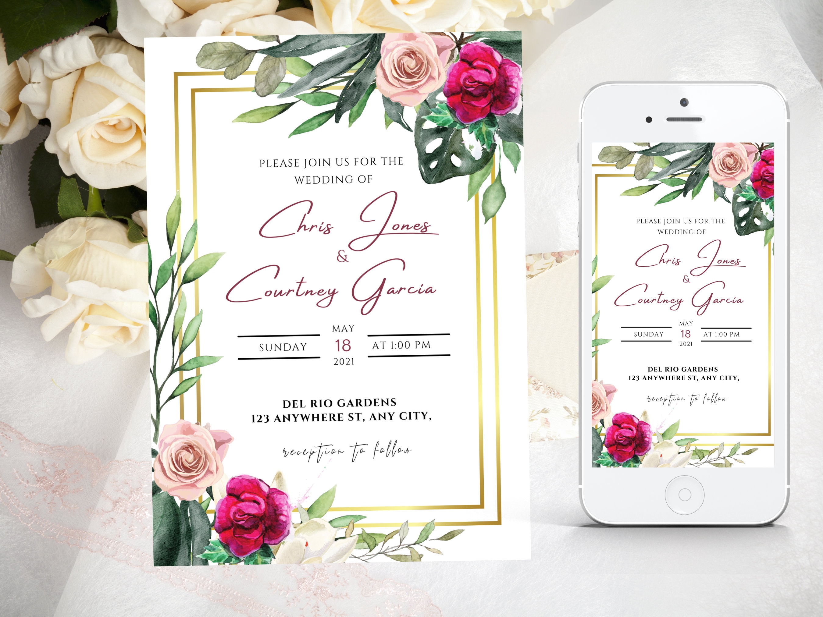 Wedding Invitation Digital Wedding Digital Invitation Etsy