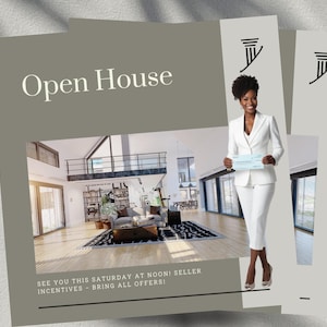 Open House Real Estate Flyer Digital Download, Social Media Post Luxury Property, Simple  Easy Edit in Canva, for Real Estate Professional