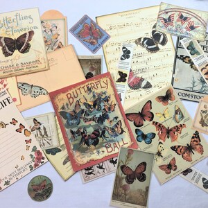 Vintage Butterfly Ephemera Printable Junk Journal Digital Download 5 ...