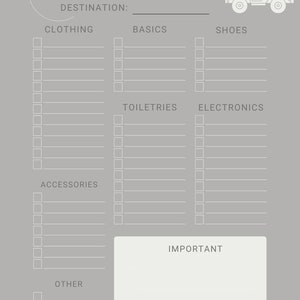 Printable Packing List - Etsy