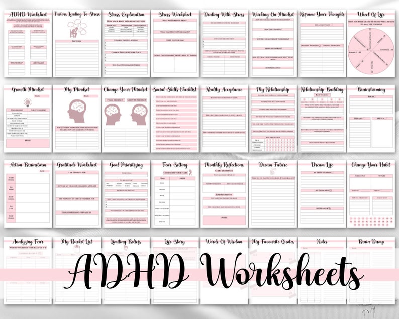 ADHD Planner Printable Adult ADHD Journal Adult ADHD Planner Etsy