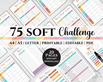 75 Soft Challenge, 75 Soft Challenge Printable, 75 Soft Tracker, 75 Soft Digital, 75 Soft Challenge Editable, 75 Soft PDF, Workout Planner