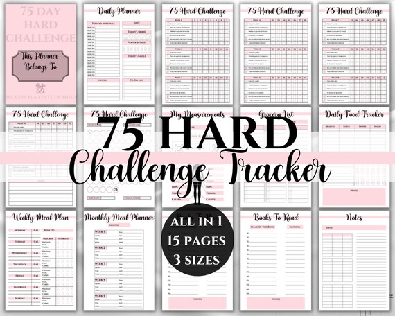 75 Hard Challenge Printable 75 - Il 570xN.3613916399 Jjzm 