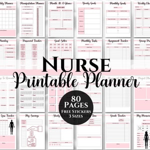 Nurse Planner, Nurse Notebook, Nursing Student Planner, Nursing School Planner, Student Nurse, Medical Student Planner, Free Nurse Stickers image 1
