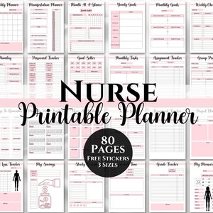 Nurse Planner, Nurse Notebook, Nursing Student Planner, Nursing School Planner, Student Nurse, Medical Student Planner, Free Nurse Stickers