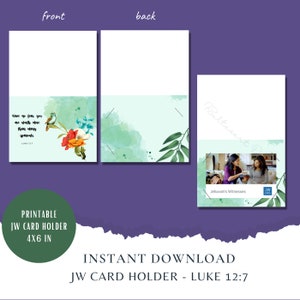 JW Printable Card Holder | JW Gift Ideas | JW Ministry Ideas | Luke 12:7 Encouragement