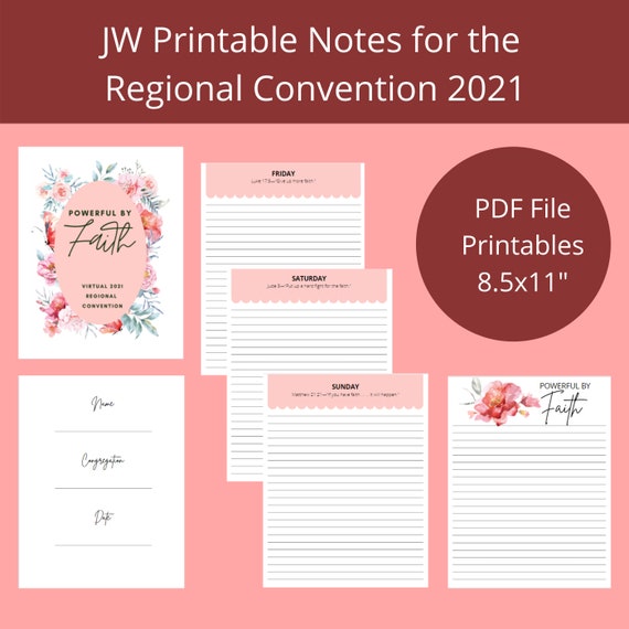 JW Regional Convention Printable Notes JW PDF Printable Etsy