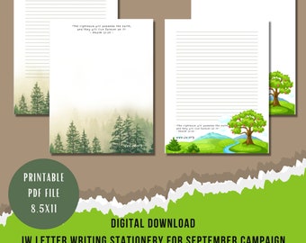 JW Printable Stationery for the September Campaign Enjoy life forever | JW Ministry Ideas | Letter writing stationery