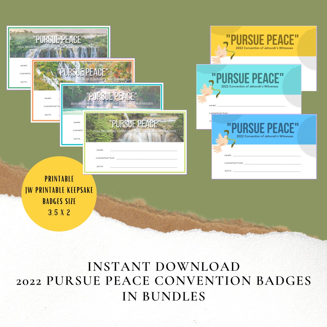 Buy JW Convention Pursue Peace Badges Bundles Online in India 