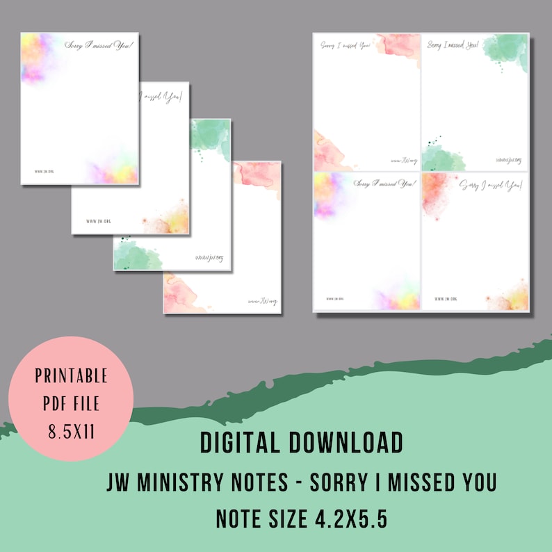 Ministry Notes.pdf JW Printable Ministry Notes - Sorry I Missed You | JW Ministry ...