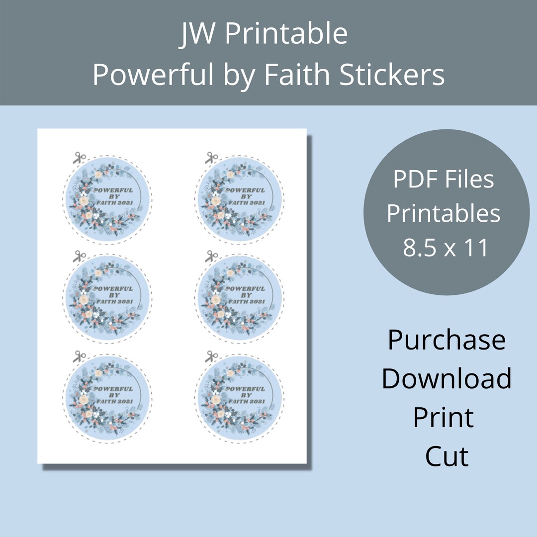 JW Regional Convention Printable Stickers Powerful by Faith Etsy