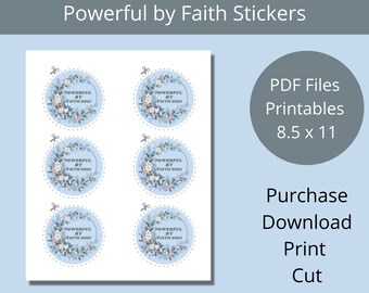 JW Regional Convention Printable Stickers| Powerful by Faith Printable Stickers| JW Printable Stickers