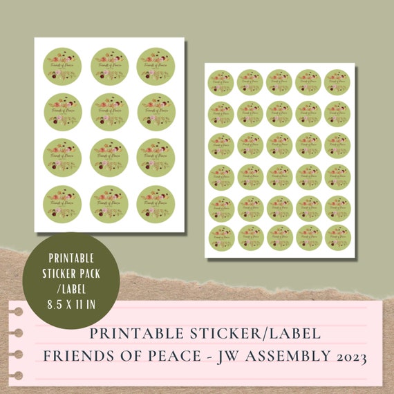 Renaissance Hoop van maak je geïrriteerd JW Friends of Peace Circuit Assembly Stickers/labels JW - Etsy