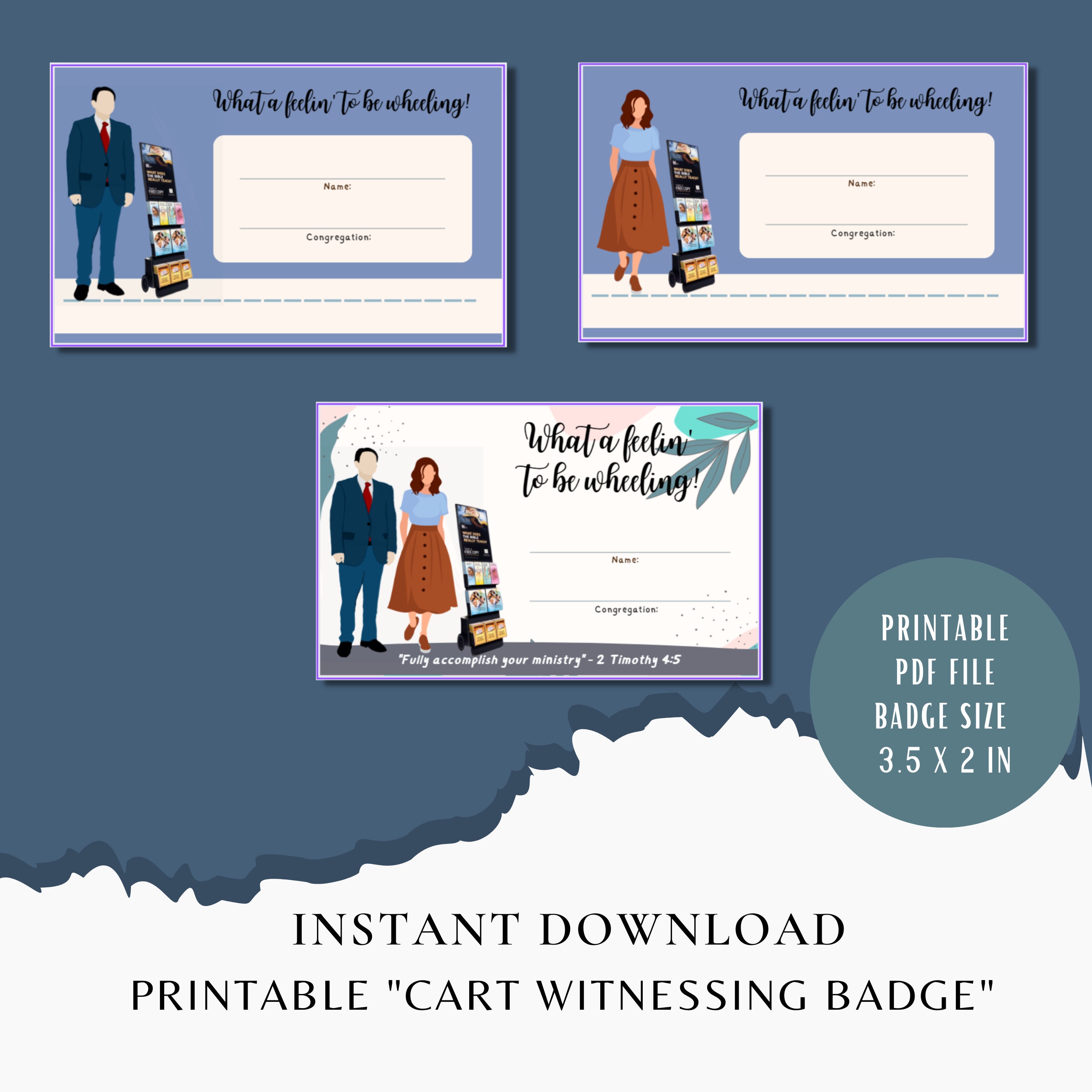 JW Cart Witnessing Printable Badge for Brothers and Sisters JW Cart