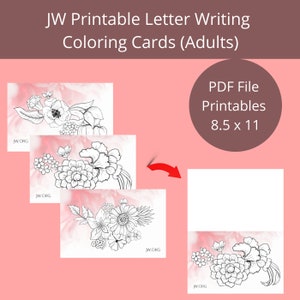 JW Printable Letter Writing Coloring Cards| jw letter Writing Cards | printable cards | jw coloring cards