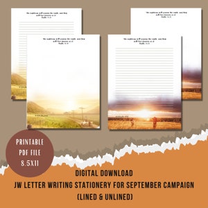 JW Printable Stationery for September Campaign Enjoy Life Forever | JW Ministry Ideas | JW Digital Download | Ministry Letter Writing