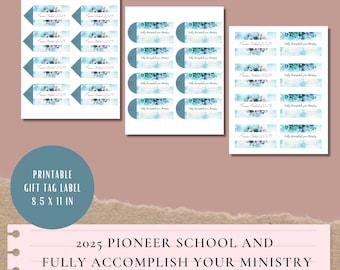 JW Printable Pioneer 2025 Gift Tags | JW Gift tag ideas | Printable Gift Tag ideas for pioneers