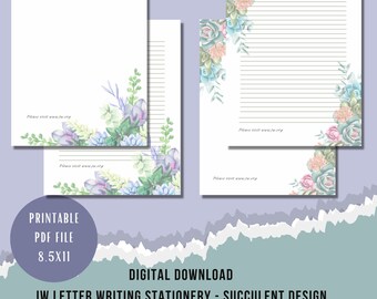 JW Printable Letter Writing Stationery | JW Ministry Writing Stationery Ideas | JW Ministry - Succulent Design