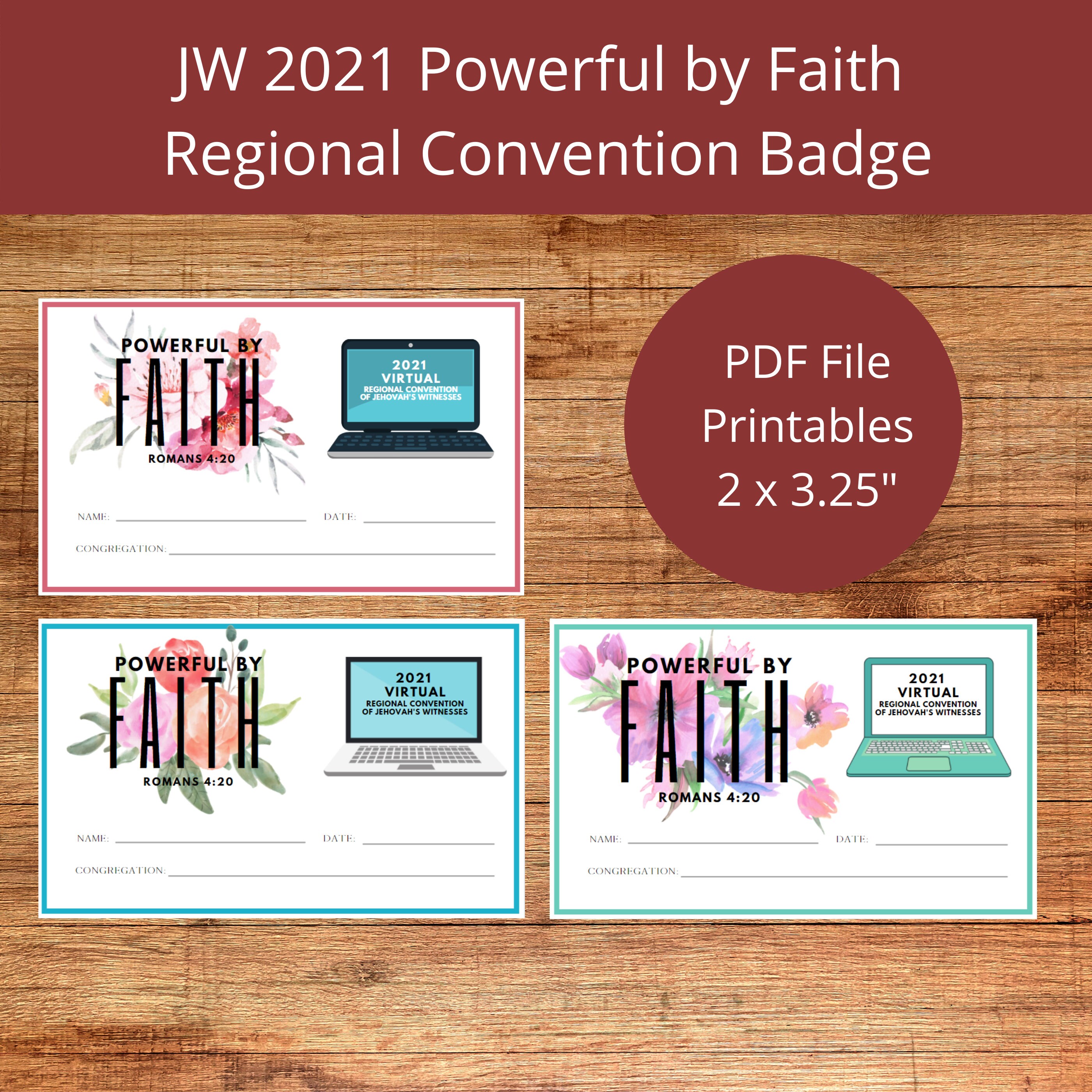 JW 2021 Regional Convention Badge Printable JW Convention Badge JW