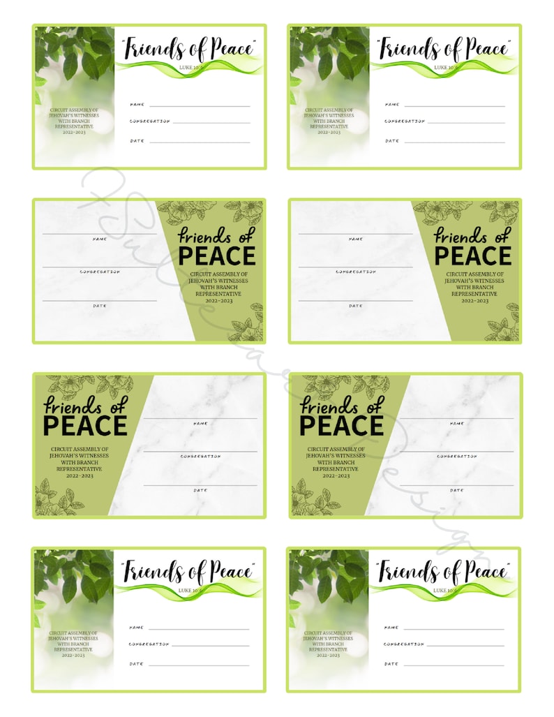 JW Circuit Assembly 2023 Friends of Peace Printable Badges JW Assembly