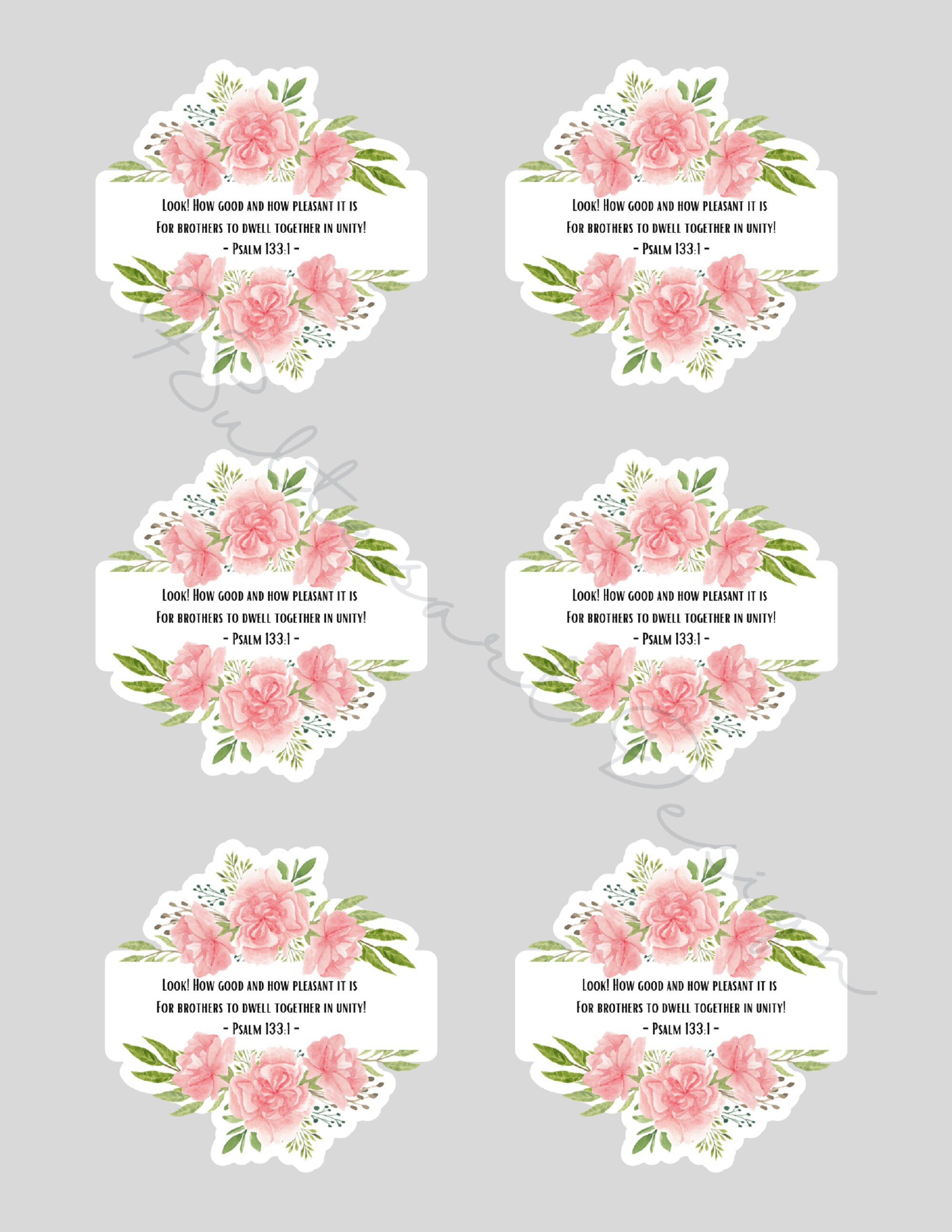 JW Printable Sticker Pack Digital Download Psalm 133:1 Sticker Pack ...