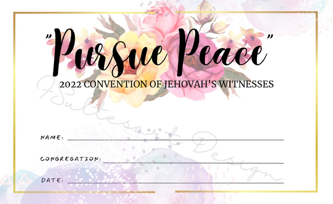 2022 JW Convention Badges Printable Pursue Peace 1 Peter 3 11 JW ...