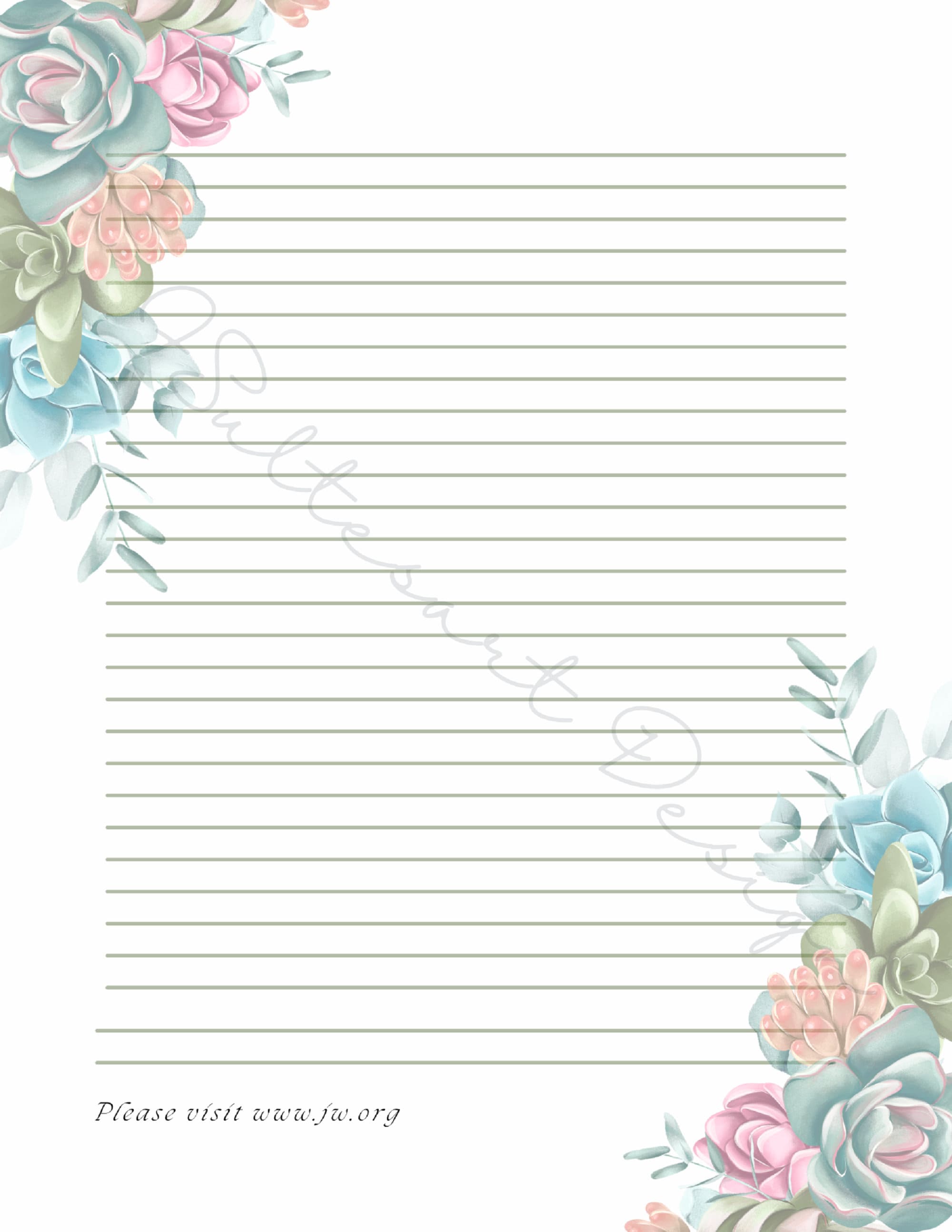 JW Printable Letter Writing Stationery JW Ministry Writing Stationery
