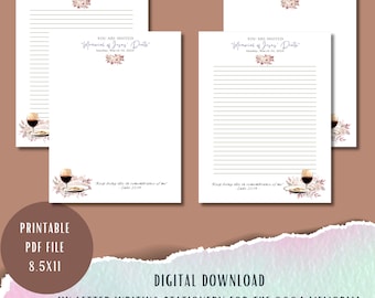 JW Memorial of Jesus Letter Writing Stationery - JW Ministry Letter Writing / JW Printable - Data modificabile