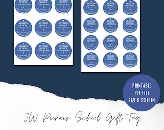 JW Pioneer School Gift Tag - Round Label | Pioneer Gift  Tag | JW Pioneer Gift Tag Ideas | JW Printable Ideas | Gift Tag for Pioneers