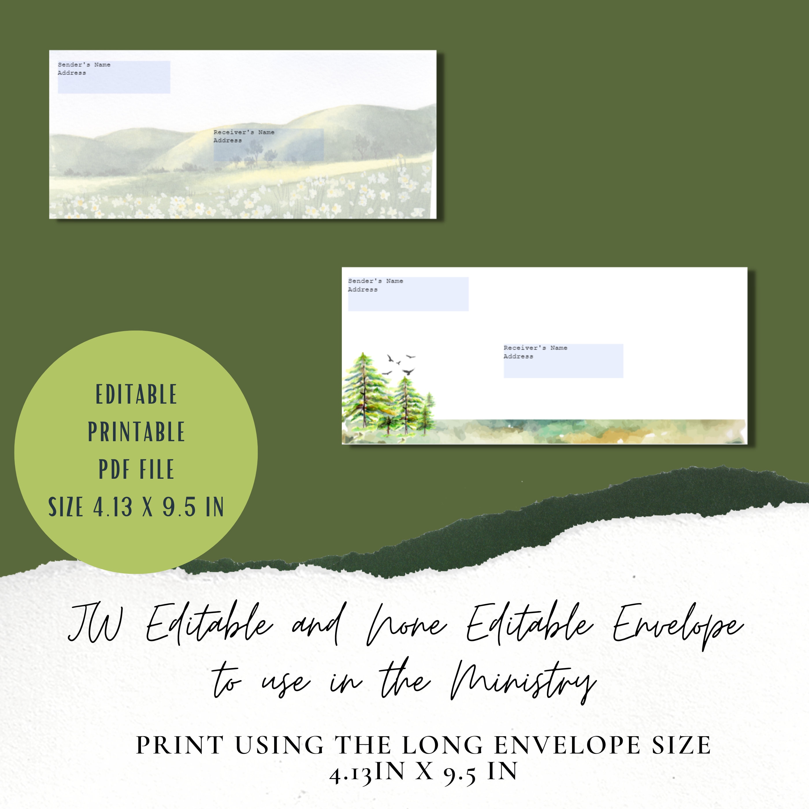 JW Letter Writing Editable Envelope Editable and Etsy