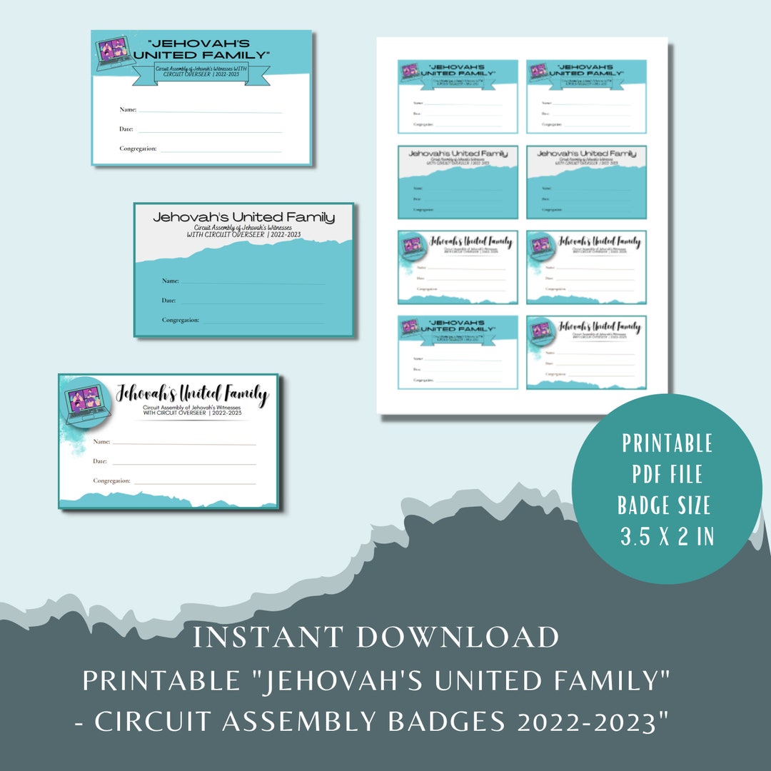 Jehovah's United Family Circuit Assembly Keepsake/badges JW Assembly