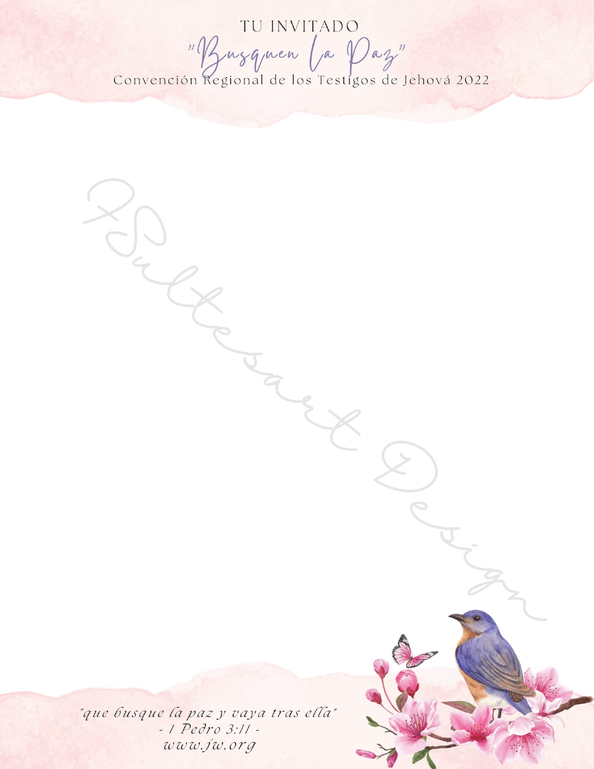 Busquen La Paz Invitation Letter Writing Stationery in Spanish Spanish