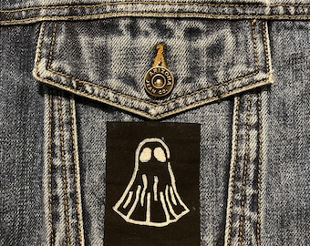 Tiny Ghost: Sew-On Block Print patch
