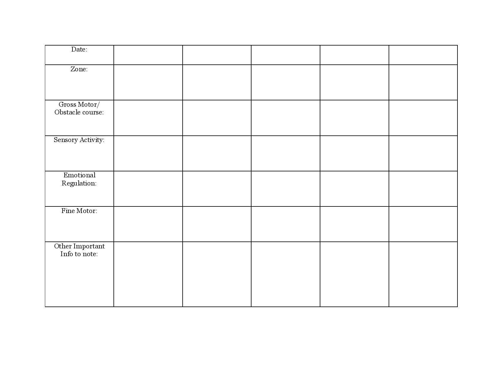 OT Pediatrics Daily Note Template Etsy OT Pediatrics Daily Note Template Etsy