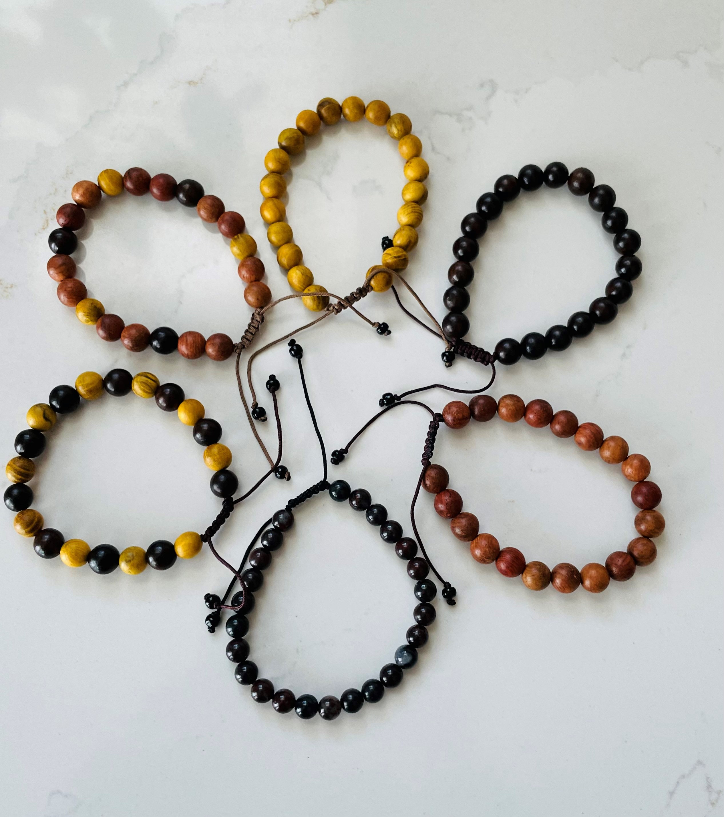 Adjustable Wooden Beaded Bracelets Etsy UK