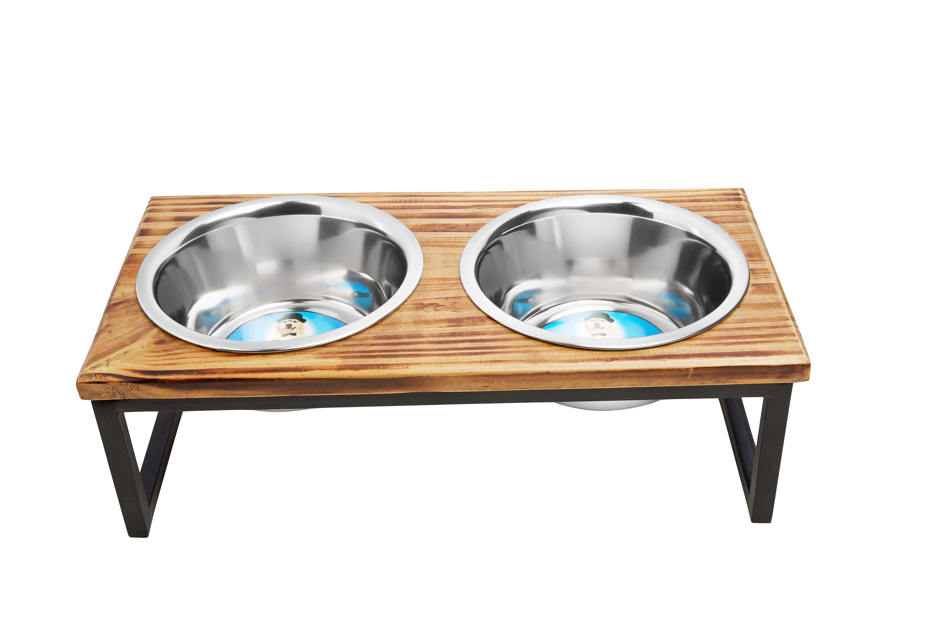 Elevated Dog Bowl Feeder // Elevated Raised Stand // Two Bowls Etsy