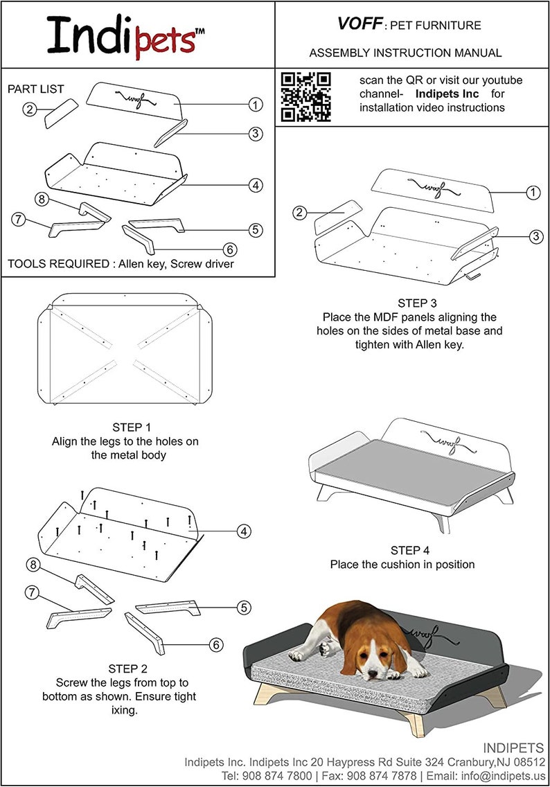 VOOF Black Luxury Dog Beds/ Sofa Pure Pinewood Legs Memory Etsy