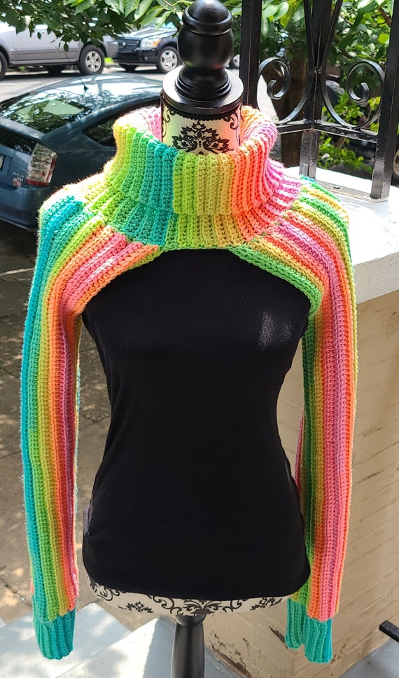 Pattern Only Ribbed Turtleneck Shrug Crochet Pattern