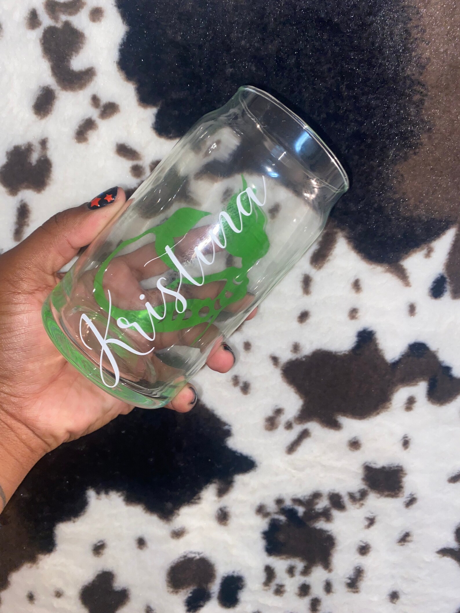 16oz Custom Glass Can Cup with Straw Etsy