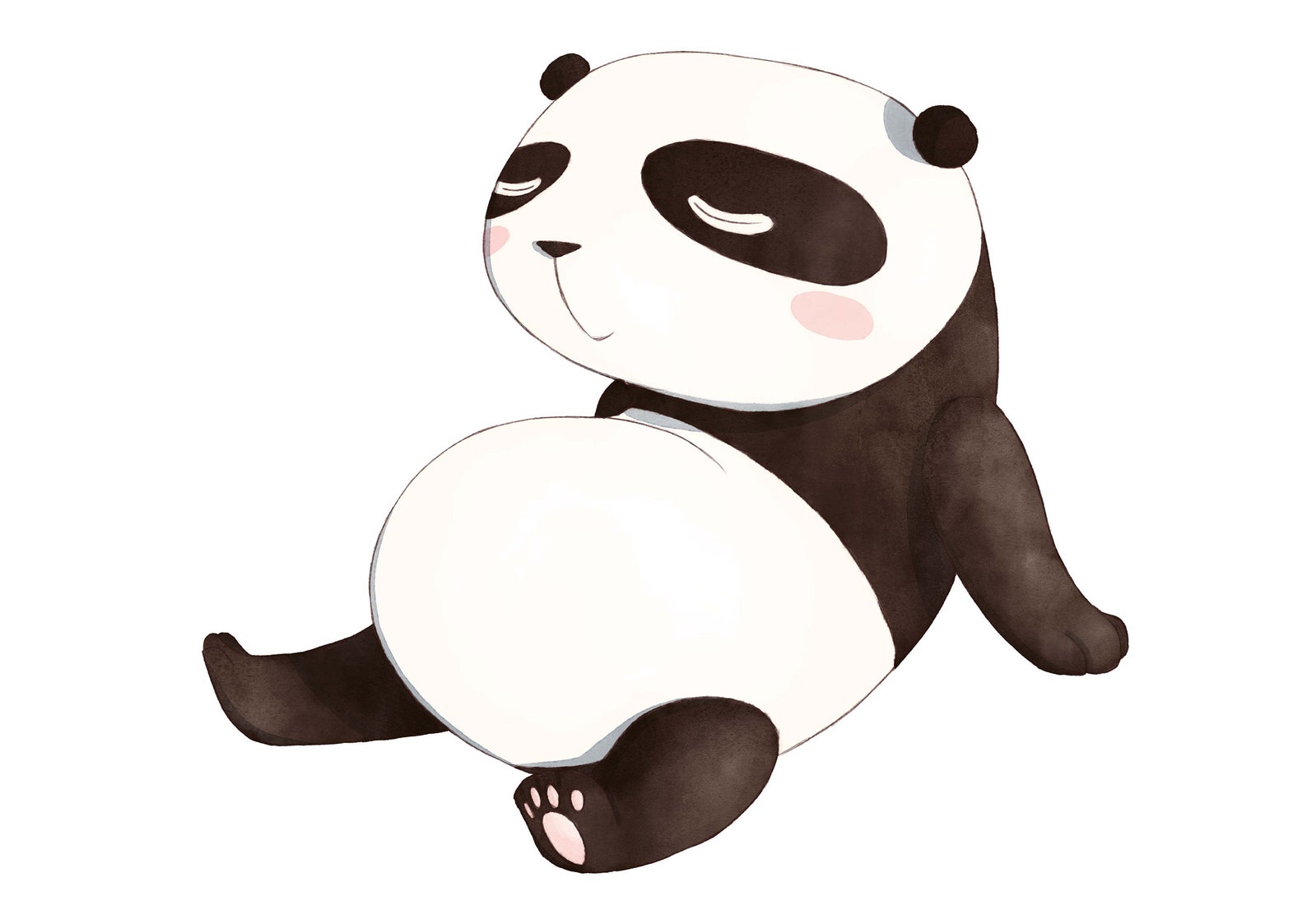 Cute Pandas Direct Download Printable PNG, JPG Digital Watercolor ...
