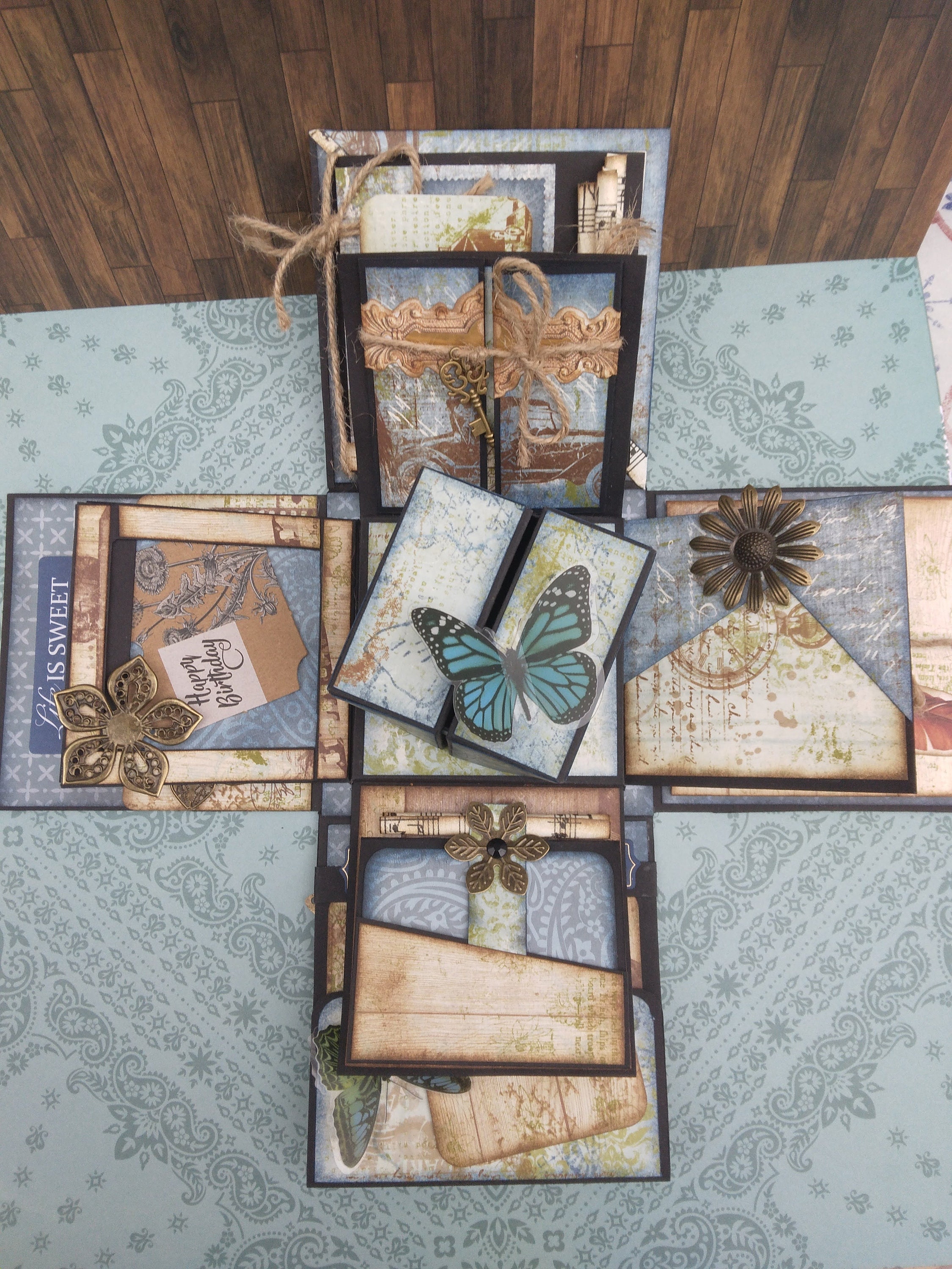 Exploding Box Blue Butterfly Etsy