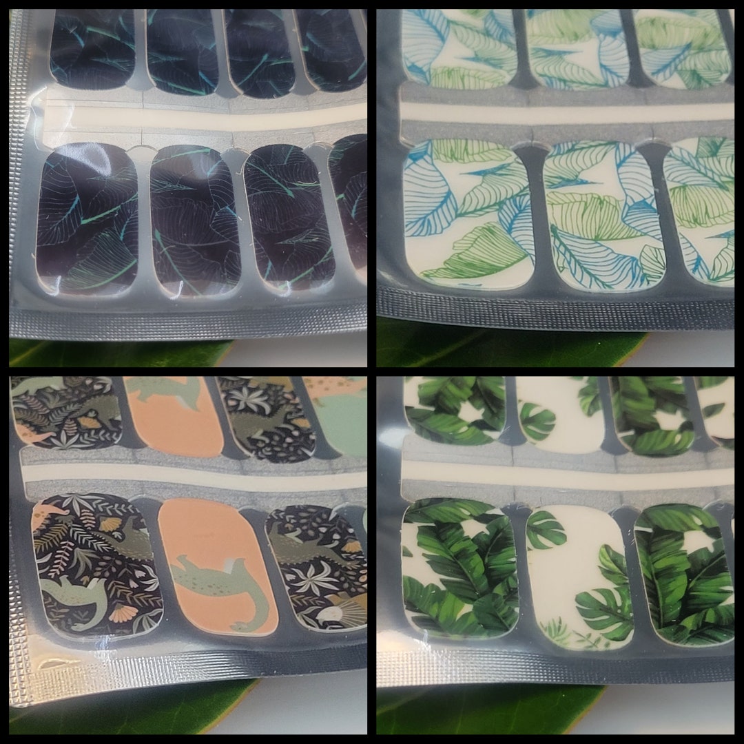 Color Nail Polish Strips Flowers Nail Wraps Stickers - Etsy