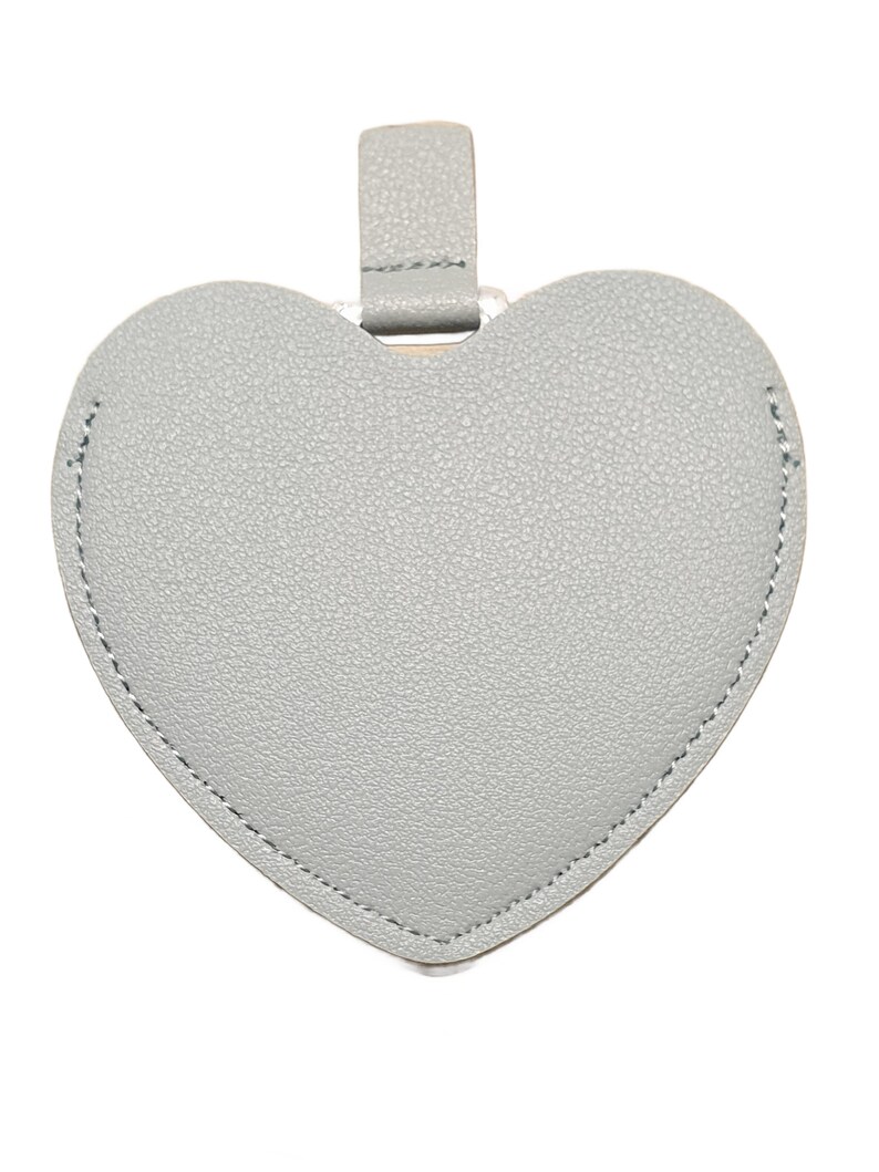 Miroir de poche en forme de cœur personnalisable avec étui. fêtes des mère grand-mère St Valentin cadeau personnalisé personnalisé compact image 3