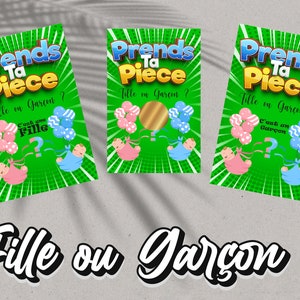 Carte à gratter annonce sexe bébé,  C'est une fille / C'est un garçon, gender reveal, annonce grossesse originale