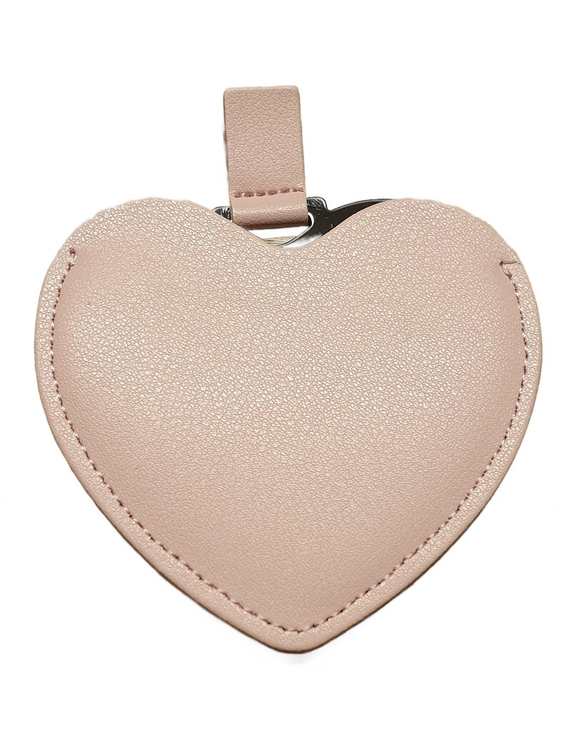 Miroir de poche en forme de cœur personnalisable avec étui. fêtes des mère grand-mère St Valentin cadeau personnalisé personnalisé compact image 5